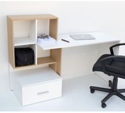 Γραφείο HO1S Λευκό με Φυσικό 149x50x105εκ TO-DESKHO1S