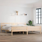 Σκελετός Κρεβατιού Χωρίς Στρώμα 200x200 εκ Μασίφ Ξύλο 814839