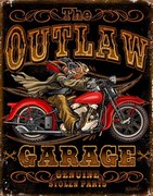 Μεταλλική πινακίδα Outlaw Garage Bikes