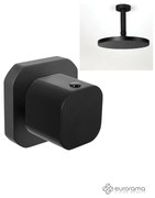 Eurorama Slot Black Matt Εκτροπέας Eντοιχισμού 3 Eξόδων+Κεφαλή Ντους Φ20εκ. με μπράτσο οροφής