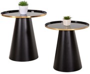 Τραπεζάκια Βοηθητικά Beng (Σετ 2Τμχ) HM9920 Φ50/40cm Black
