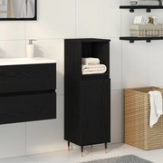 vidaXL Ντουλάπα Μπάνιου Μαύρη Δρυς 30x30x100 εκ. Σύνθετο Ξύλο