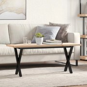 vidaXL Τραπεζάκι Σαλονιού Πλαίσιο X Μασίφ Πεύκο/Ατσάλι