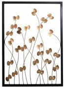 Διακοσμητικό Τοίχου Gold Leafs 386-220-011 53x2x84cm Black-Gold Μέταλλο