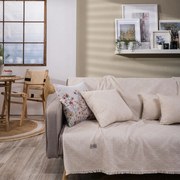 Ριχτάρι Treviso 01 Ecru Teoran Διθέσιο 180x250cm Βαμβάκι-Πολυέστερ