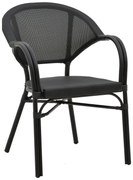 Πολυθρόνα Elyza pakoworld μαύρο αλουμίνιο-μαύρο textilene 57x62x84εκ