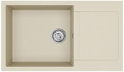 Helika Tesa SQT 104 Ένθετος Γρανιτένιος Νεροχύτης Μ86xΠ50cm Εκρού