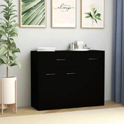 Μπουφές Μαύρος 88 x 30 x 70 εκ. από Επεξ. Ξύλο 800676