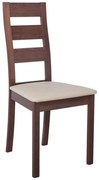 Καρέκλα Miller Ε782,3 45x52x97cm Walnut-Ecru Wood, Technoderma