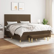 vidaXL Κρεβάτι Boxspring με Στρώμα Σκούρο Καφέ 160x200 εκ Υφασμάτινο