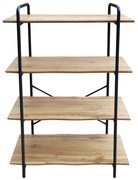 Ραφιέρα ArteLibre AMORA Φυσικό/Μαύρο MDF/Μέταλλο 80x34x112cm