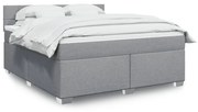 vidaXL Κρεβάτι Boxspring με Στρώμα Ανοιχτό Γκρι 180x200 εκ. Υφασμάτινο