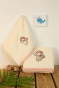 ΠΕΤΣΕΤΑ Με Κέντημα Σετ 2 τεμ bebe Little Angel 143 30X50,70X140 Εκρού 100% Cotton - DIMcol