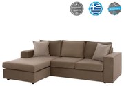 Καναπές Γωνία Monaco HM3257.03 Αναστρέψιμη 240x170x86cm Αλέκιαστο Ύφασμα Brown-Beige Ύφασμα