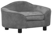 vidaXL Καναπές - Κρεβάτι Σκύλου Γκρι 67 x 47 x 36 εκ. Βελουτέ