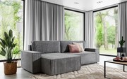 Γωνιακός Καναπές κρεβάτι Vasilitsa 283x77x144cm ανθρακί BOG3251