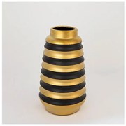 Βάζο Κεραμικό Μαύρο &amp; Χρυσό 14x14x25cm 752-20068 Estheti 752-20068 Μαύρο-Χρυσό