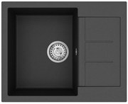 Helika Tesa SQT 102 Ένθετος Γρανιτένιος Νεροχύτης Μ62xΠ50cm Μαύρος
