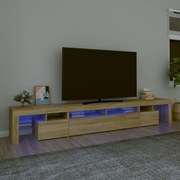 vidaXL Έπιπλο Τηλεόρασης με LED Sonoma Δρυς 260x36,5x40 εκ.