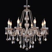 Artekko Chandelier Πολυέλαιος 8φωτος Σαμπανιζέ Κρύσταλλο (70x70x80)cm