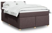 ΚΡΕΒΑΤΙ BOXSPRING ΜΕ ΣΤΡΩΜΑ ΣΚΟΥΡΟ ΚΑΦΕ 160X200 ΕΚ ΥΦΑΣΜΑΤΙΝΟ 3289048