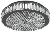 Φωτιστικό Πλαφόν Οροφής Ø41xH11cm Led 23,5 watt 3500lm Neutral Dimmable Μαύρο-Διάφανα Κρύσταλλα Eglo Balparda 390248