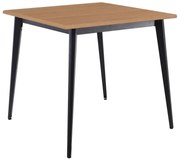 VIDAL Τραπέζι Μέταλλο Βαφή Μαύρο, Επιφάνεια 80x80cm/16mm Contract Sliq Beech  81x81x73cm [-Μαύρο-, -Φυσικό-] [-Melamine Laminated-, -Μέταλλο-] Ε0686,S1