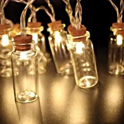 Fos Me Σειρά Με 10 Γυάλινα Μπουκαλάκια LED Θερμό Λευκό Ρεύματος 27-00370