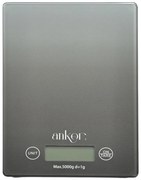 Ζυγαριά Ηλεκτρονική 5Kg Ντεγκράντε Γκρι Γυαλί 16x23x2cm ANKOR