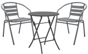 Σετ κήπου Τραπεζαρία Albero-Tade σετ 3 τεμ. πτυσσόμενο μέταλλο ανθρακί Φ60x70 εκ. 60x60x70 εκ.