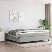 Κρεβάτι Boxspring με Στρώμα Ανοιχτό Γκρι 200x200 εκ. Υφασμάτινο