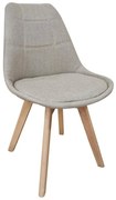 Καρέκλα Τραπεζαρίας Bianca 10.0086.S (Σετ 4τμχ) 49Χ53Χ82cm Cream Wood, Fabric