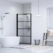vidaXL Πόρτα Ντουζιέρας Μαύρη 100 x 178 εκ. από Ψημένο Γυαλί