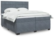 ΚΡΕΒΑΤΙ BOXSPRING ΜΕ ΣΤΡΩΜΑ ΣΚΟΥΡΟ ΓΚΡΙ 200X200 ΕΚ. ΒΕΛΟΥΔΙΝΟ 3291003