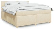 Κρεβάτι Boxspring με Στρώμα Κρεμ 180x200 εκ. Υφασμάτινο - Κρεμ