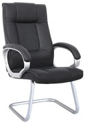WOODWELL ΕΟ271,1BF6900V Πολυθρόνα Επισκέπτη PU Μαύρο 62x69x112cm ΕΟ271,1