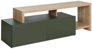 Craft έπιπλο τηλεόρασης με 2 πόρτες 155/136x45/36x50/33εκ. Artisan Oak / Πράσινο