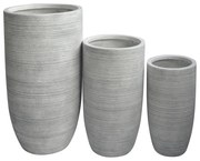 ΣΕΤ 3ΤΜΧ ΓΛΑΣΤΡΕΣ ΚΥΛΙΝΔΡΟΙ ΣΕΙΡΑ GARDENER HM4721 FIBERCLAY-ΧΡΩΜΑ CEMENT Φ42x78Υεκ