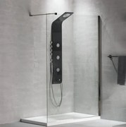 Devon Iwis Walk-in Inox 304 Διαχωριστικό Κρύσταλλο Ντουζιέρας Με Inox Brushed Βραχίονα 127-129 εκ. - ύψος 200 εκ.