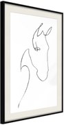 Αφίσα - Sketch of a Horse's Head - 40x60 - Μαύρο - Με πασπαρτού