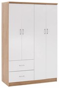 Ντουλάπα Blakely HM339.06 Τετράφυλλη Με 2 Συρτάρια 120Χ42,5Χ180,5cm Sonama - White Four Door