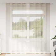 vidaXL Κουρτίνες με κουρτίνες 2 pcs Άμμος 140 x 225 cm Πολυεστέρας