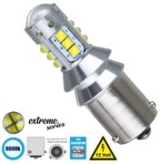 GloboStar® 81257 Λάμπα Αυτοκίνητου 7507 - BAU15S - PY21W 3rd Generation Can-Bus Extreme Series LED 16 CREE XBD 15W 2115lm 360° DC 12V IP20 Ψυχρό Λευκό 6000K