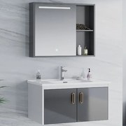 Έπιπλο Μπάνιου Πάγκος Με Νιπτήρα&Καθρέφτη Isabel 60 9SISA060WHAN 60x47cm Anthracite-White Ξύλο,Πορσελάνη