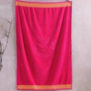 Πετσέτα Θαλάσσης Βελουτέ Poseidon Fuchsia Ρυθμός Θαλάσσης 85x160cm 100% Βαμβάκι