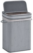 HOMCOM Καλάθι Απλυτων, 70 L Συλλέκτης Απλυτων με Καπάκι, Αφαιρούμενο Εσωτερικό, Κουτί Απλυτων για Μπάνιο, 40 x 30 x 60 cm, Γκρι