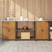vidaXL Σετ Αποθήκευσης Κουζίνας 3 pcs Σκ rusty 210 x 50 x 92 εκ