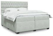 ΚΡΕΒΑΤΙ BOXSPRING ΜΕ ΣΤΡΩΜΑ ΑΝΟΙΧΤΟ ΓΚΡΙ 200X200 ΕΚ. ΒΕΛΟΥΔΙΝΟ 3293308