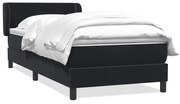 vidaXL Κρεβάτι Boxspring με Στρώμα Μαύρο 90x220 εκ. Βελούδινο