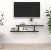 vidaXL Ράφι Τηλεόρασης Επιτοίχιο Μαύρο 125 x 18 x 23 εκ. Επεξ. Ξύλο